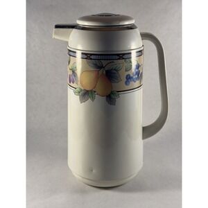 Vintage Mikasa Garden Harvest Plastic Thermos/Carafe‎  W/Lid Hot Beverage Server